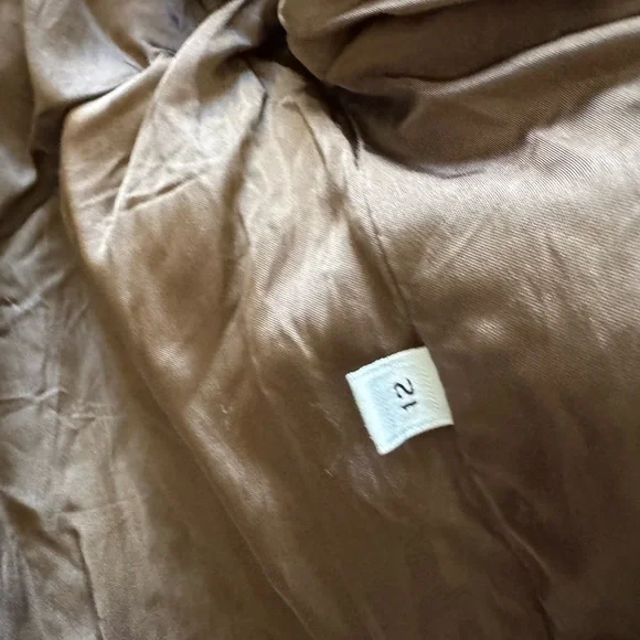 Brown stripped mink fur jacket coat with blue Fox trim - Picture 10 of 16